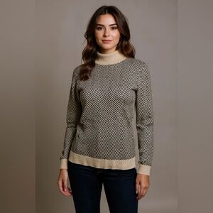 Calvin Klein Herringbone Mock Neck Sweater